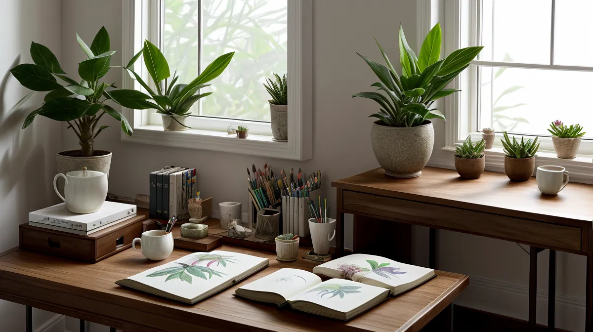 Illustrator using theta waves for creative focus during a complex illustration project