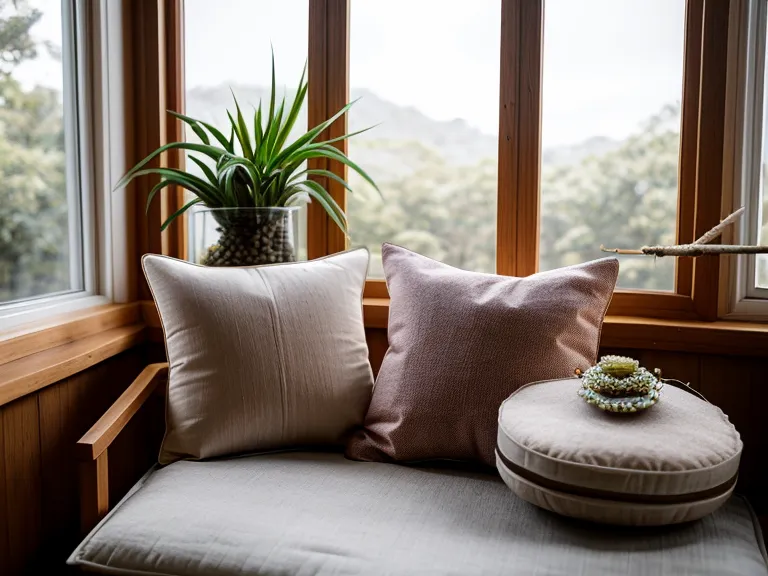 A cozy meditation and journaling corner, part of a daily spiritual awakening and creative flow practice