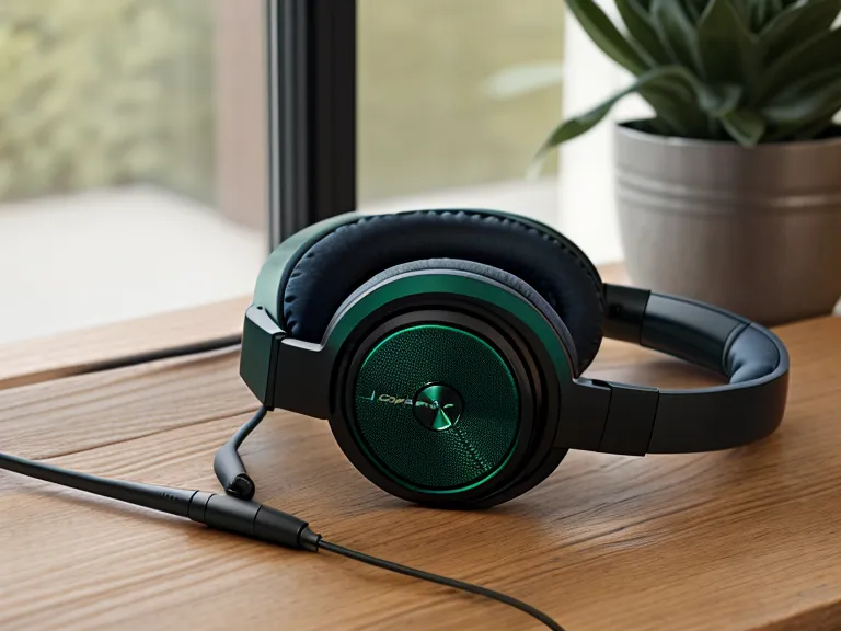 Noise-canceling headphones beside a drawing tablet, a small response to sensory overload