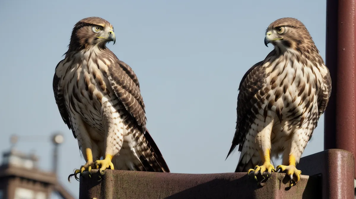 Spirit animal meanings, consciousness-shift symbolism, and spiritual grounding -- a hawk in profile against a Portland sky